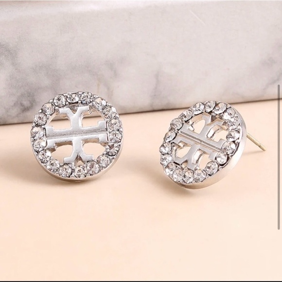 NWT Tory Burch “Inspire” Sliver Plated  Earring Stud  OS - Picture 3 of 3